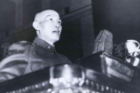 W 1948年 美新社新闻原照“蒋介石演讲”老照片 一张  HXTX105112