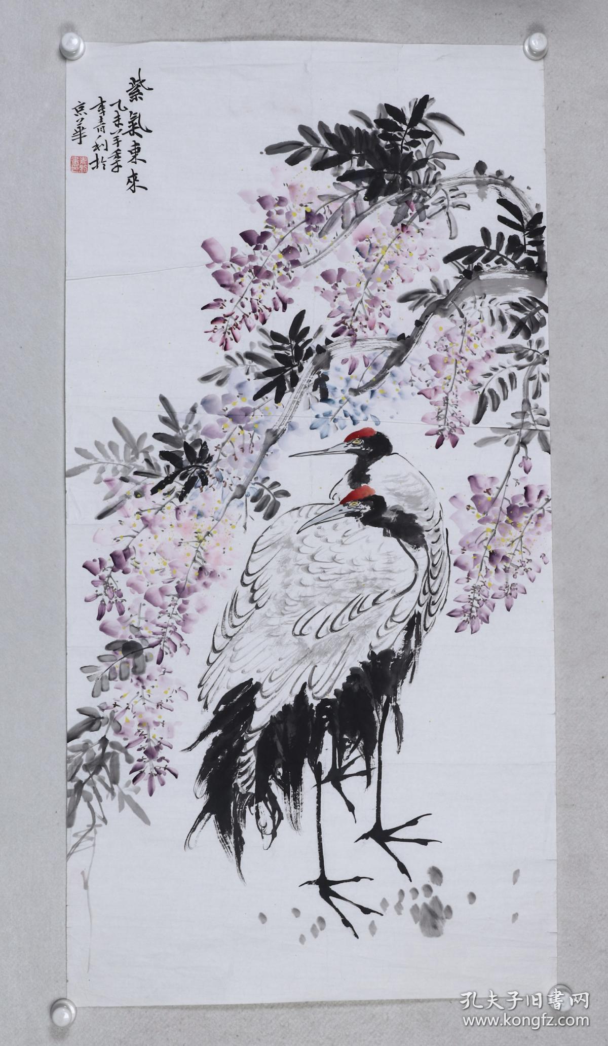 著名画家,中国名家书画院常务理事 李青利 水墨画作品《紫气东来》一