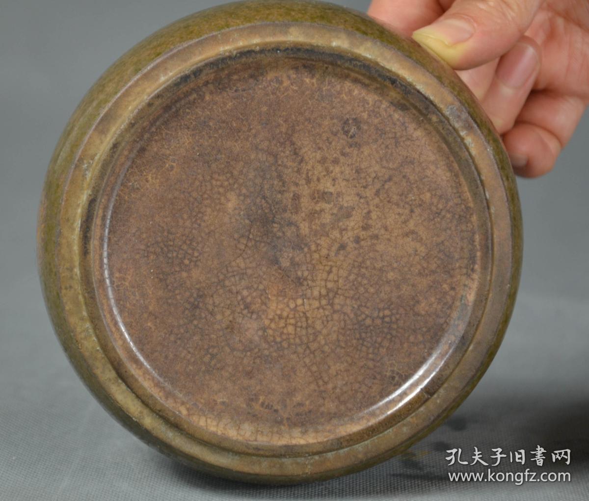 古玩瓷器摆件 瓷盒 全品 老日本樱花围棋盒 编号36