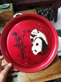 铝制熊猫图案茶盘