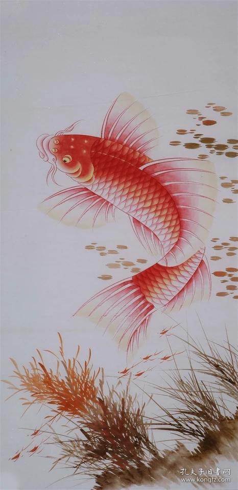 工笔国画红鲤鱼纯手绘