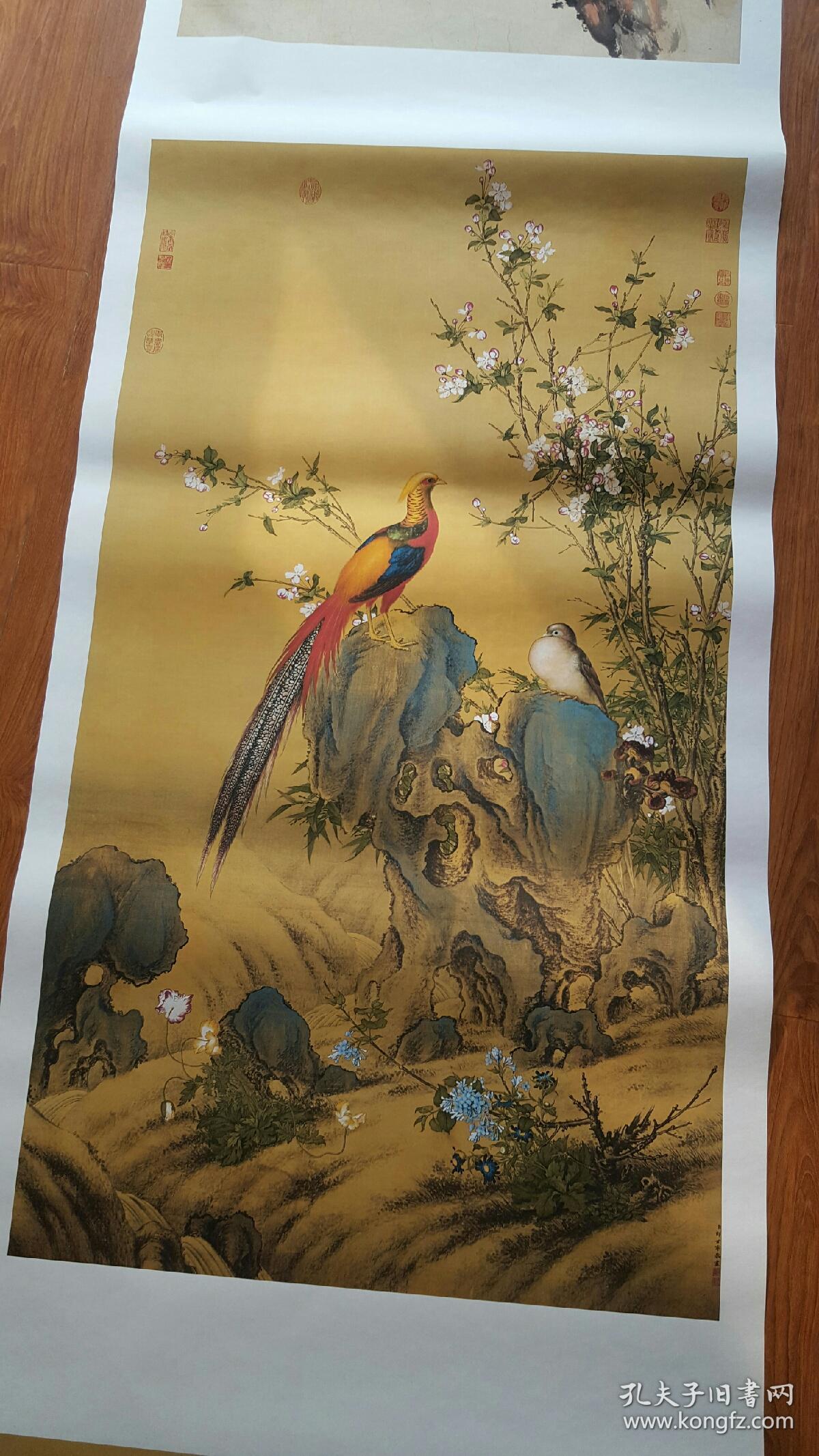 清 郎世宁 锦春图, 尺寸: 121.7 × 68 cm ,全彩微喷印制.