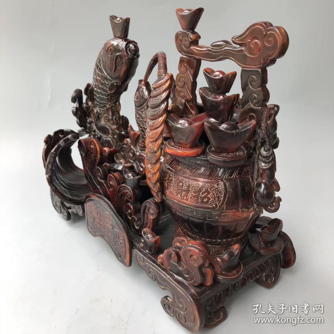 牛角《步步高升》摆件