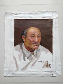 油画家刘商英 手绘布面人物油画