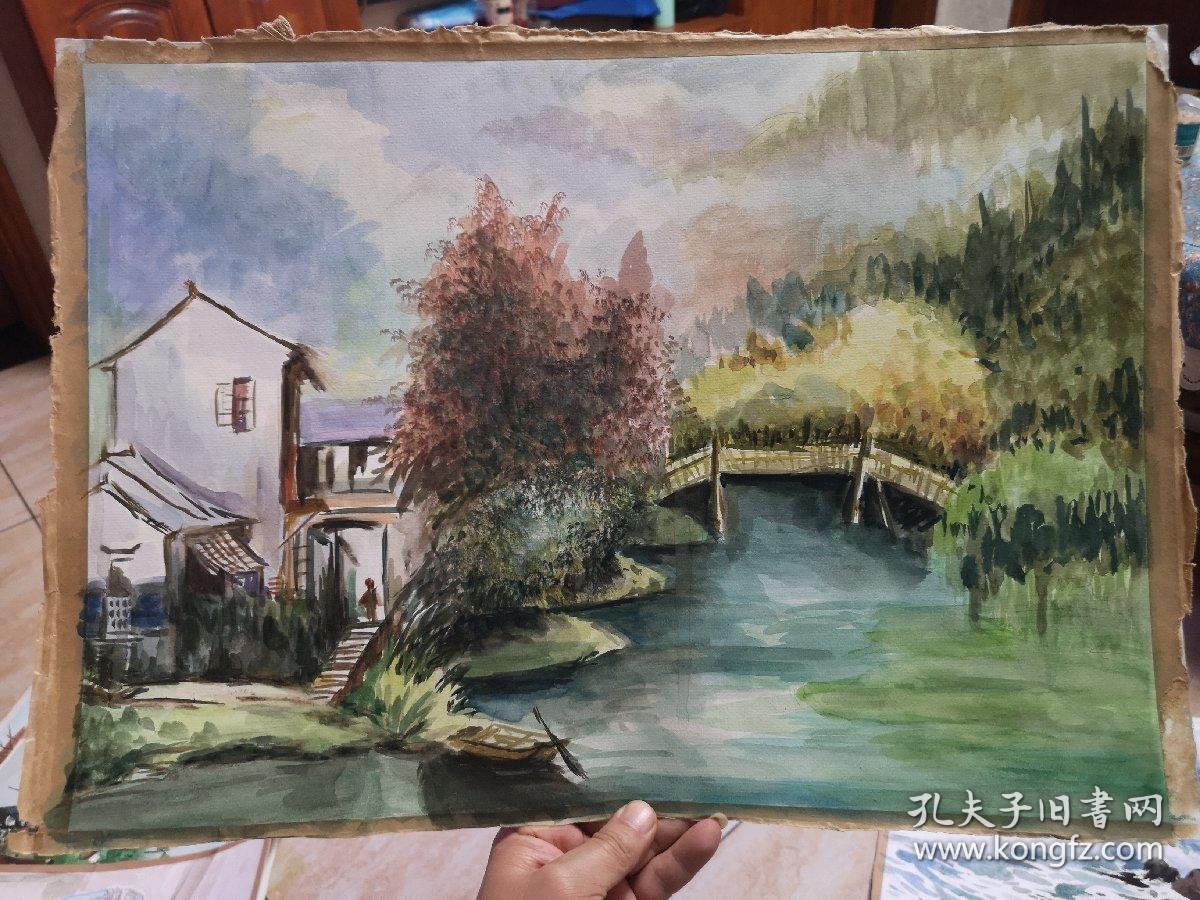 4开水彩风景画(款如图)