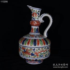 明宣德斗彩凤纹花浇