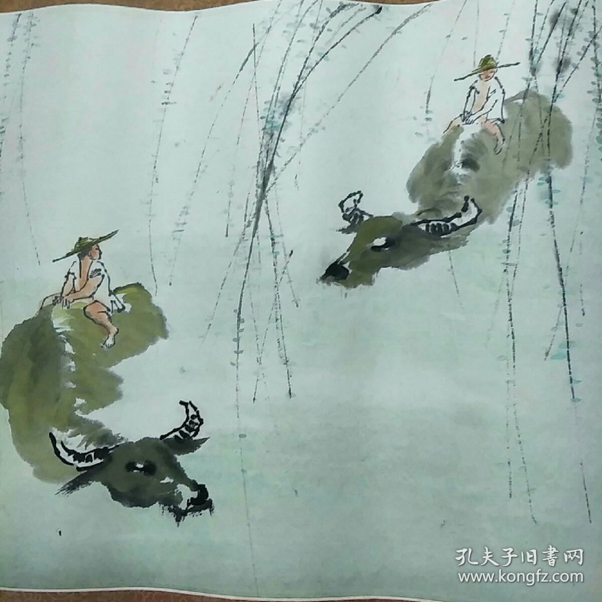 熊晓东国画牧童骑牛图