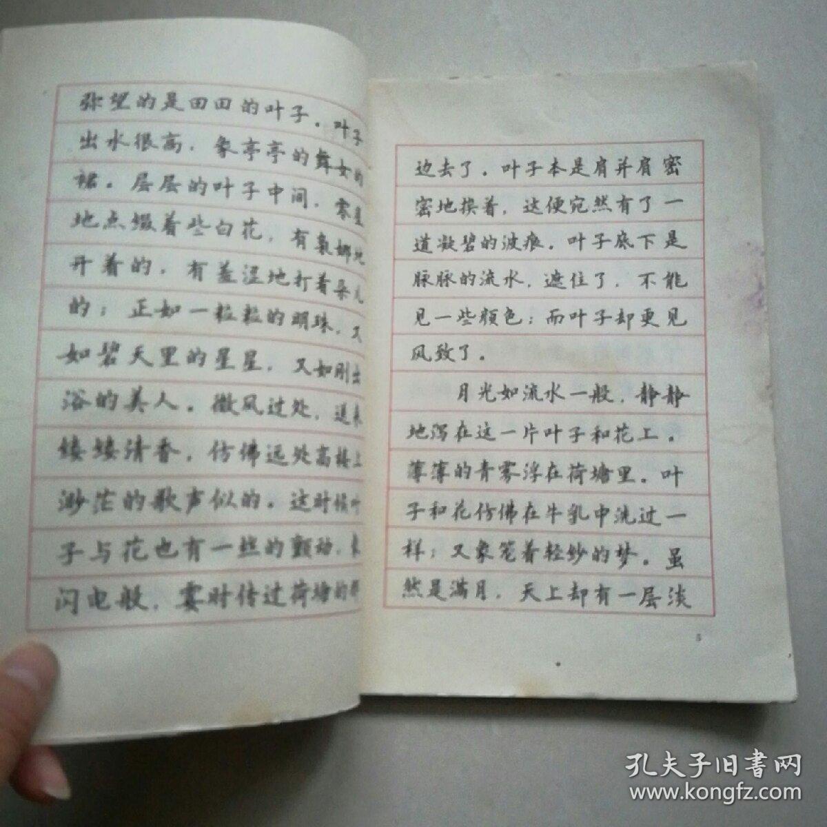 朱自清散文精选钢笔字帖