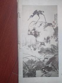 美术插页（单张）李苦禅《荷鹭》崔子范国画《喜鹊》