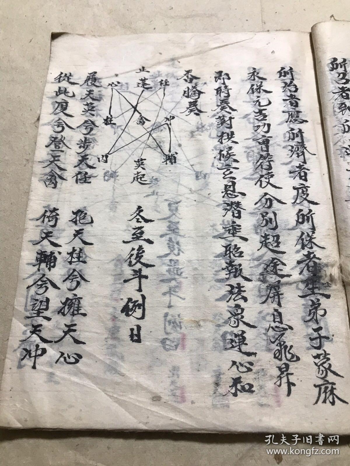 解放后宗教手抄本:九灵飞步(九灵飞步出官上表检阅金科,豁落罡,谒帝法