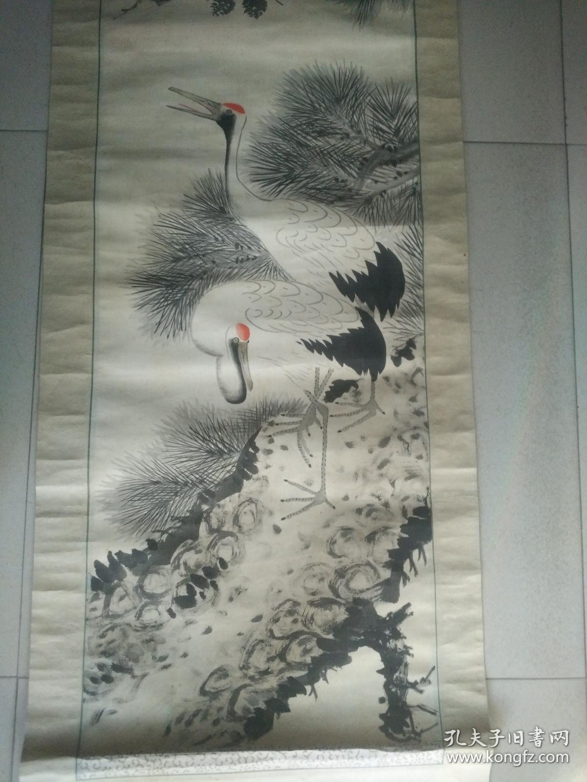 清代江苏丁宝书松鹤延年图尺寸11439cm