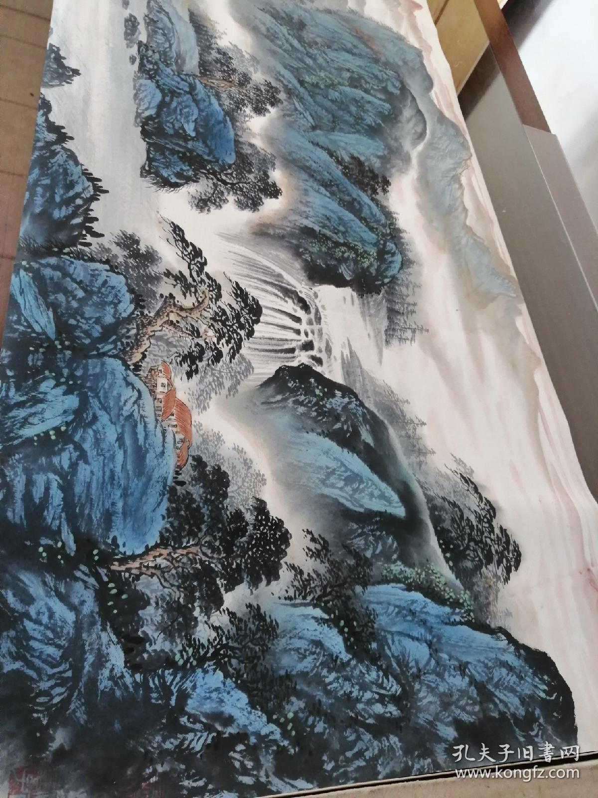 春山富水源远流长聚宝盆国画