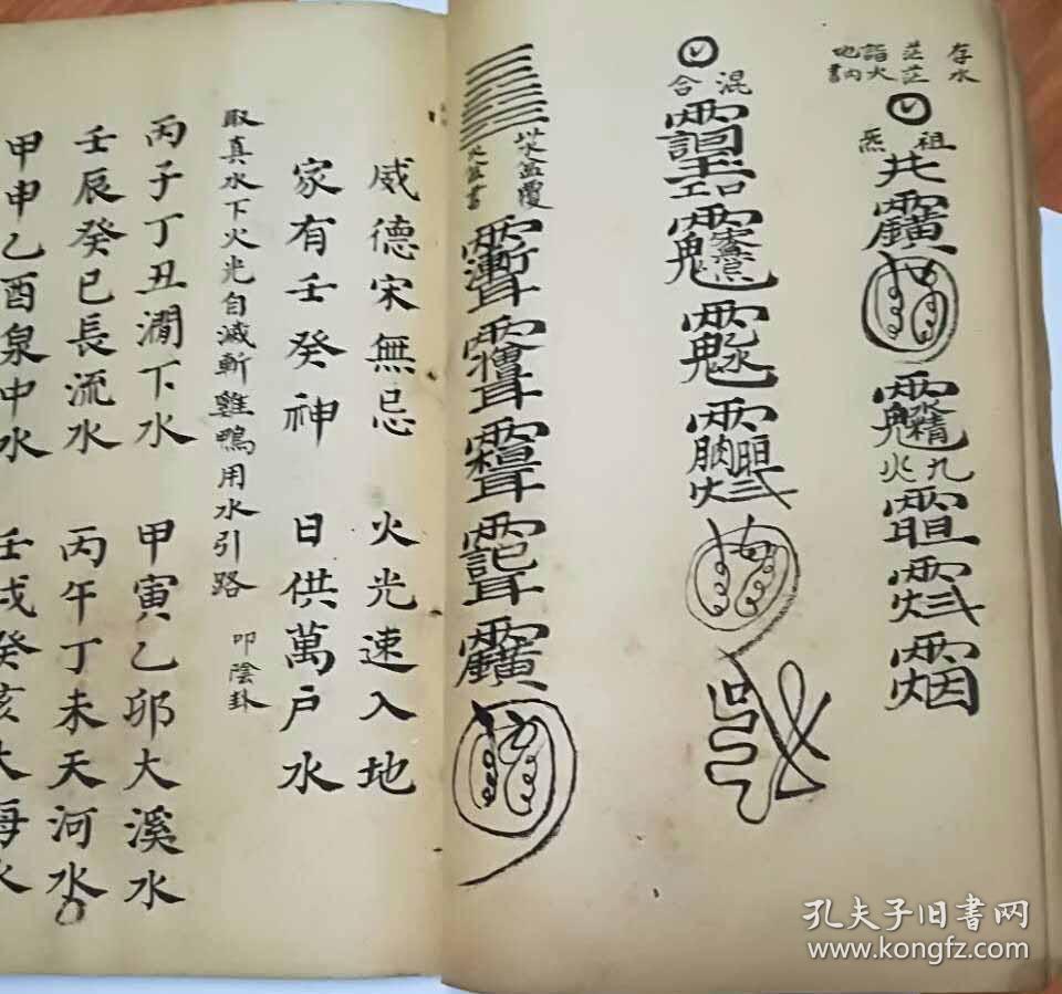 符咒秘诀手抄本 登台请神一宗 登台勾愿灭火一宗 涌水