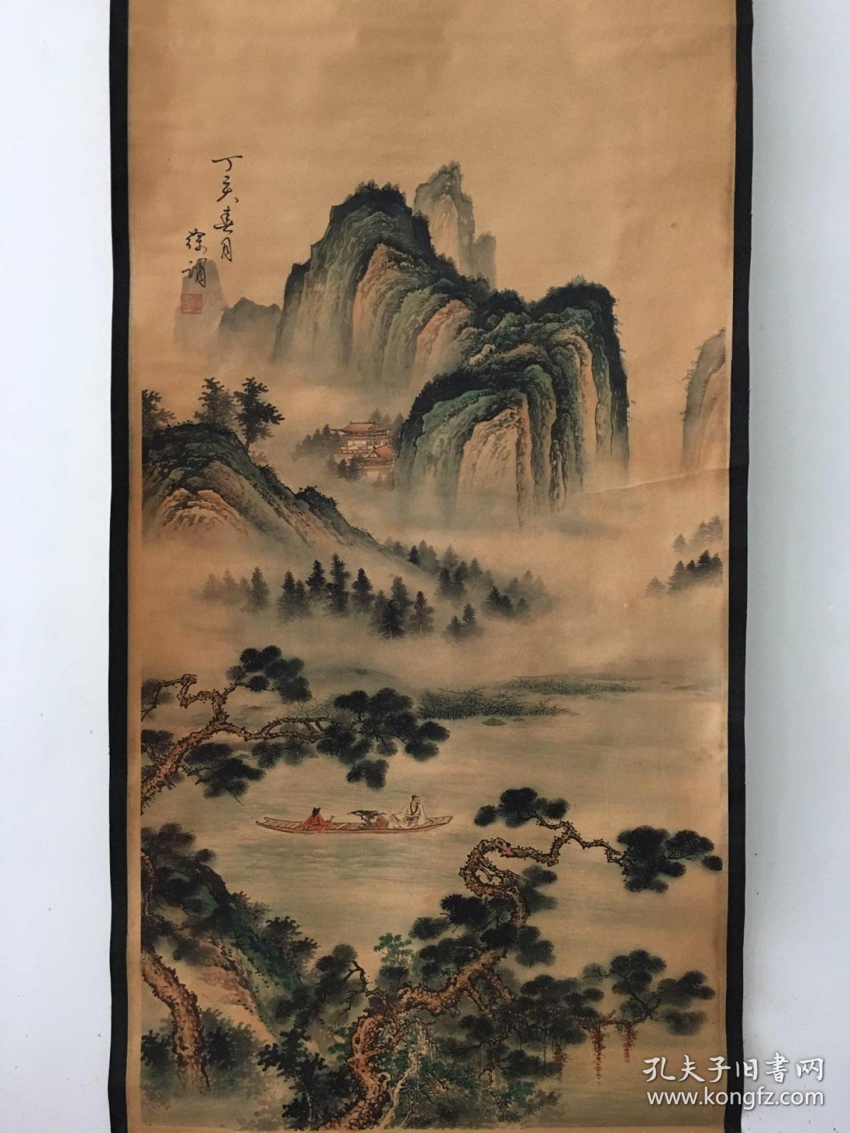 热销仿古字画中堂画国画风景山水画徐渭山水图家居装饰画软装