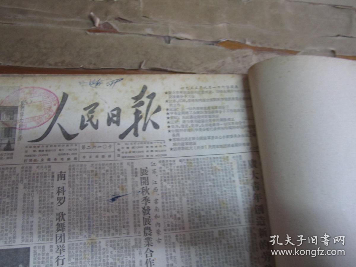 (生日报)人民日报1955年(1月.2月.3月.4月.5月.6月.7月.8月.9月.10月.