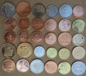 30国30枚硬币世界外国钱币纪念币收藏亚洲欧洲非洲美国