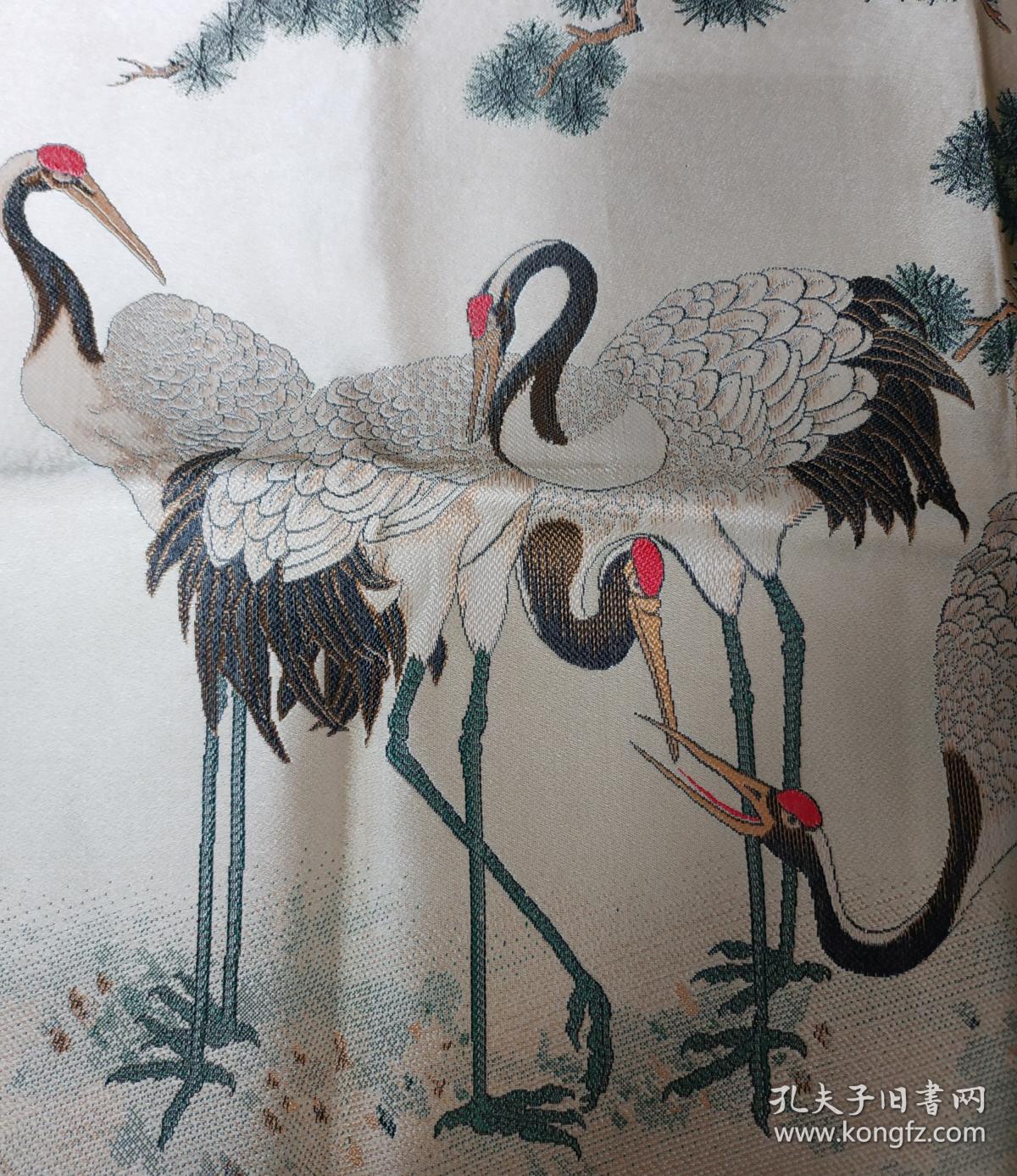精品丝织画:《松龄鹤寿一九五九年陈之佛》100*42(cm)