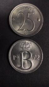 现货比利时25分硬币 50枚散装 年份随机发货