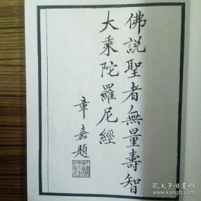 圣者无量寿智大乘陀罗尼经)民国丙戊年版