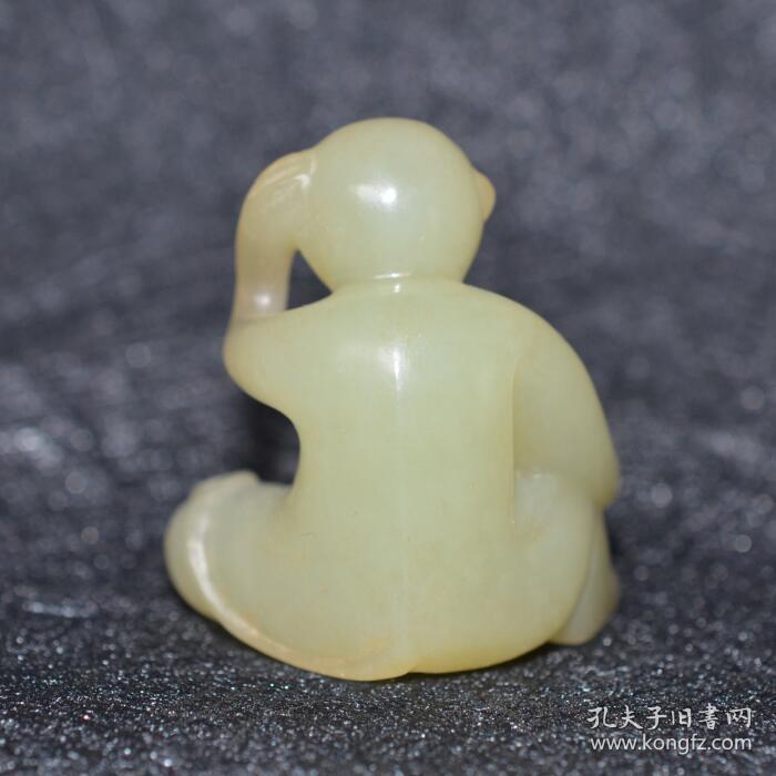 古玉 老和田玉猴手把件玉器古玩杂项收藏