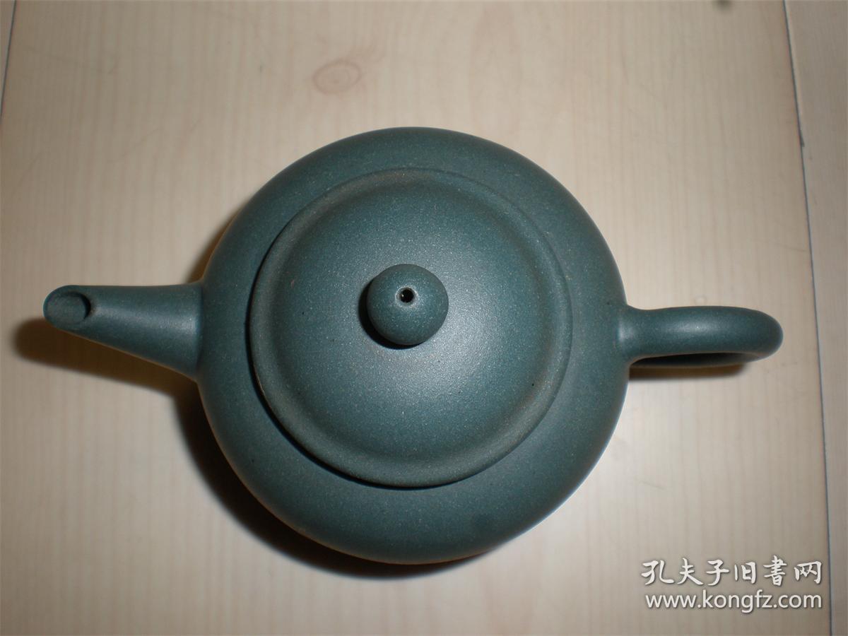 八十年代早期老紫砂壶:原矿绿泥老一厂水平紫砂壶纯手工壶