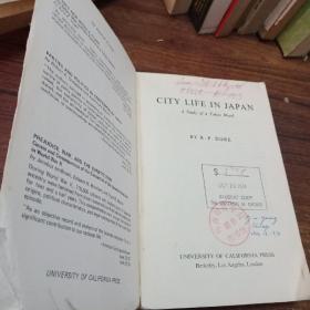 【1958年英文原版】CITY LIFE IN JAPAN,日本
