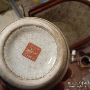底款大清乾隆年制篆书太狮少保双狮茶叶罐(年代不详低