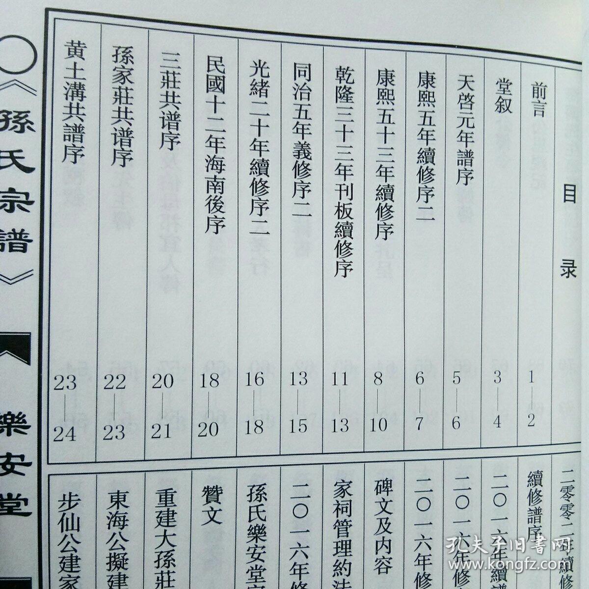 江苏盐城乐安堂《孙氏宗谱》4本一套
