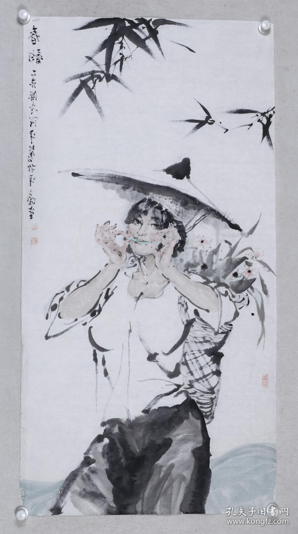张达平 水墨画作品《春韵》一幅(纸本软片,约8平尺;作品由《中国美术