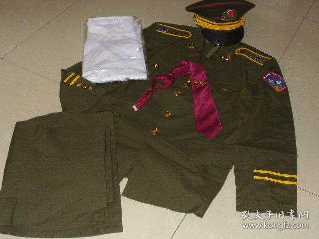 87,89年老公安警察公安民警干警深橄榄色春秋凡尔丁制服经典收藏包老