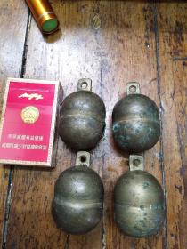老铜铃铛四个合售