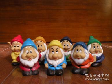 80年代 七个小矮人一套 胶皮玩具
