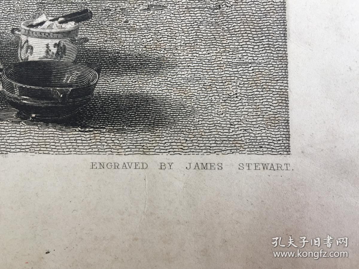 1832年大型钢版画《俭朴的婚礼》英国版画家james stewart制作 源自