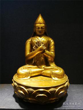 明代 蒙古铜鎏金佛像