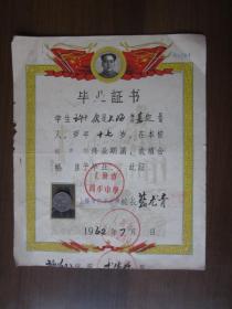 1962年上海市四平中学毕业证书
