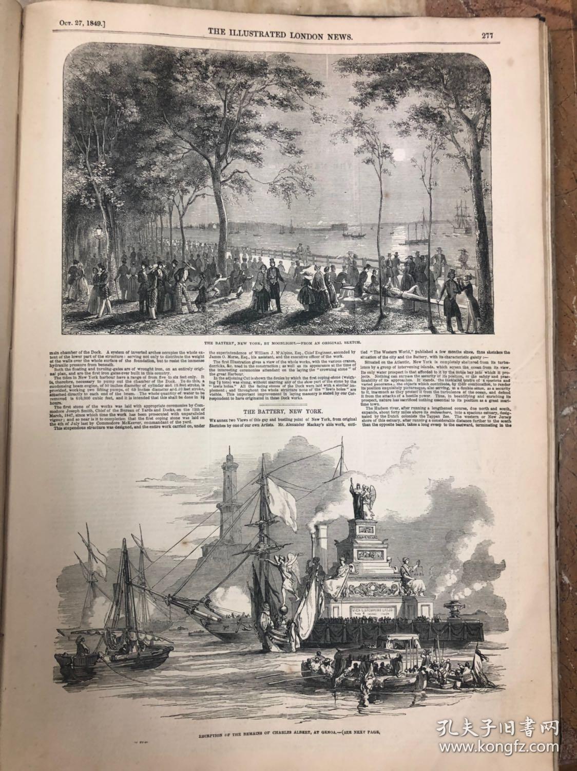 英国伦敦新闻画报第15卷1849年出版全书约452页尺寸4230厘米书中插图