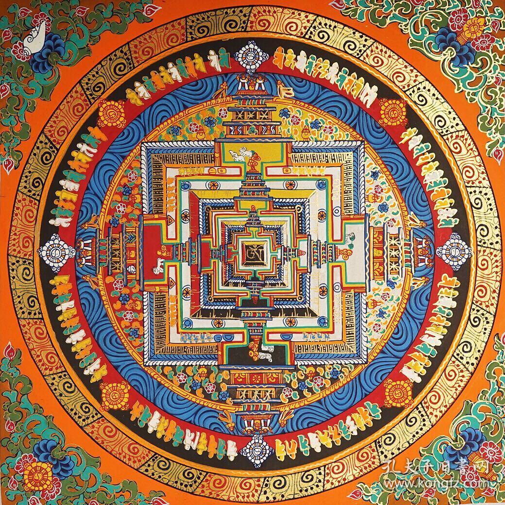 【名称】稀有高端坛城纯手绘坛城唐卡【规格】尺寸32.5×33.