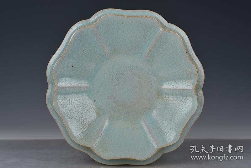 宋代汝窑天青釉六方洗 7x19厘米