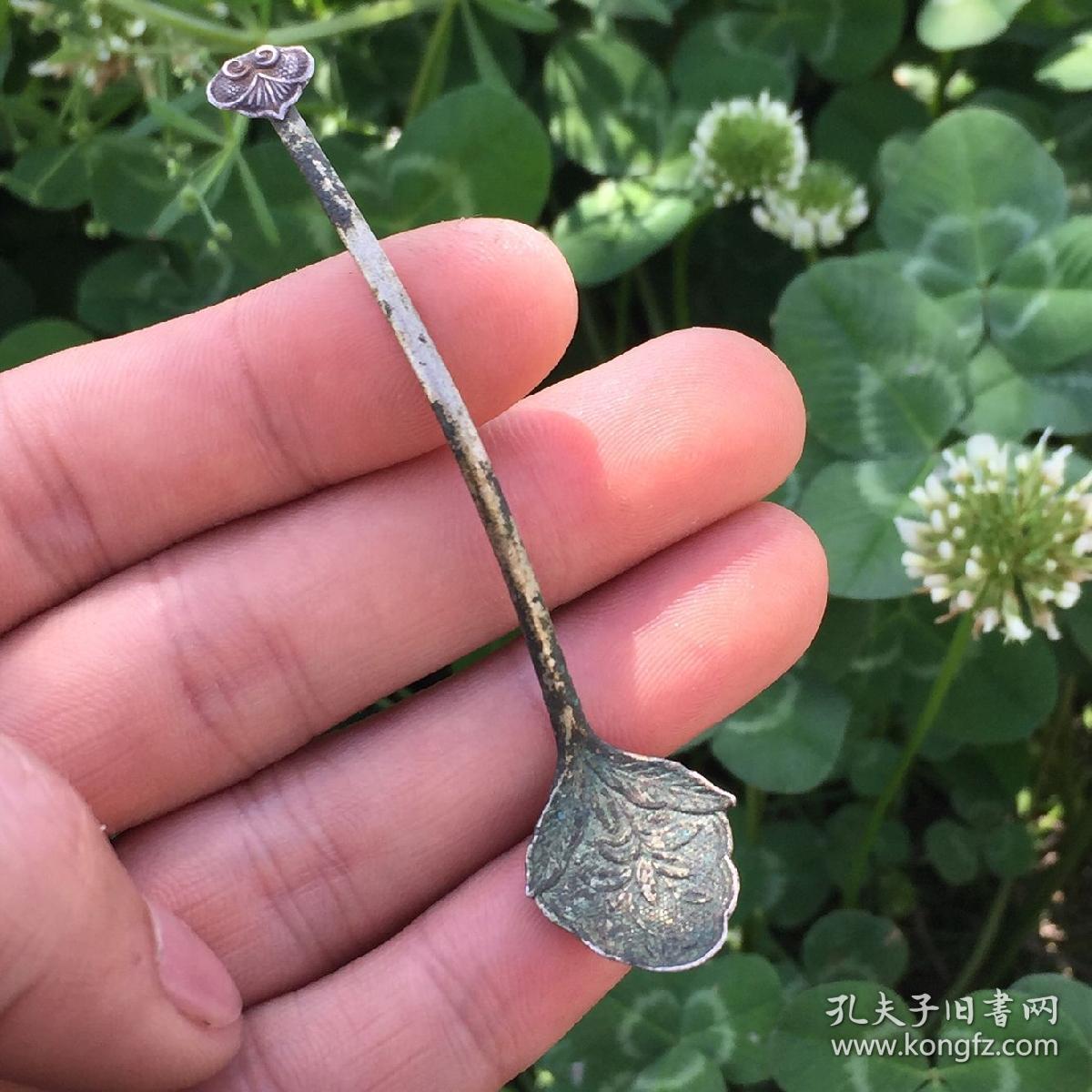 精致,清代如意工纯银勺子