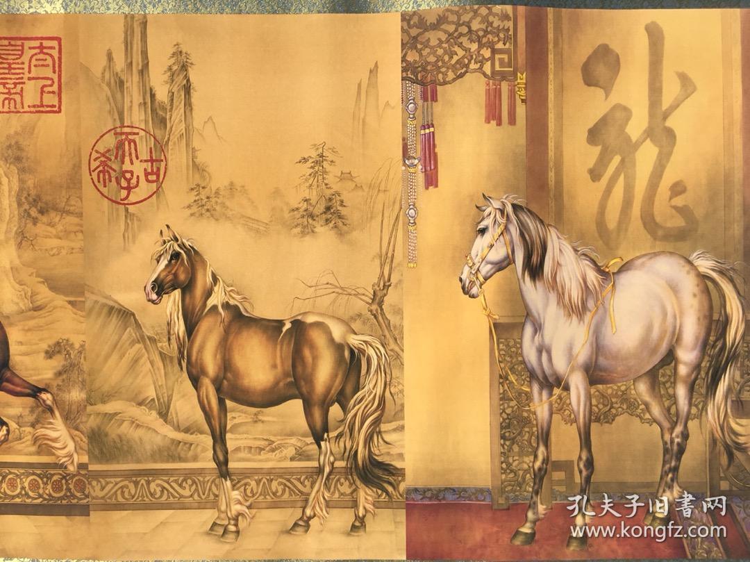 古画乾隆八骏图341x70