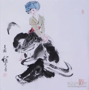刘继卣人物国画少女纯手绘