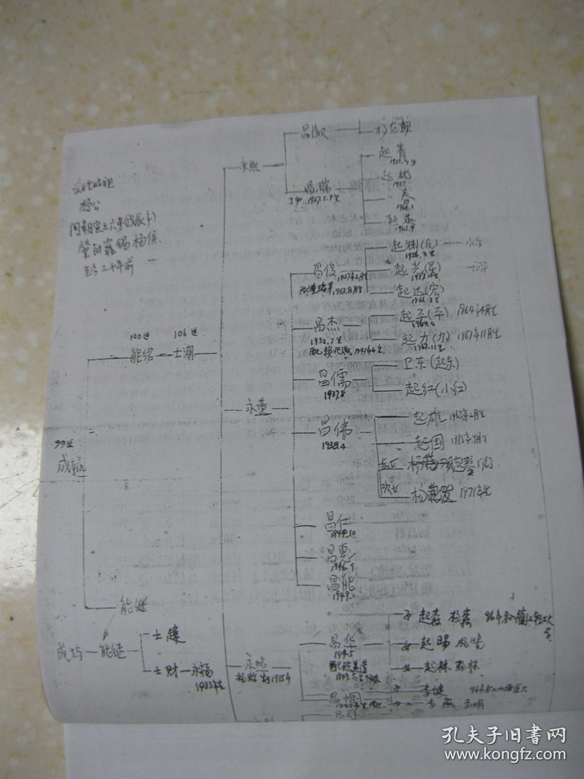 杨氏家谱复印本共三本杨氏族谱松柏杞椿四房入川始祖清长公房班辈长发