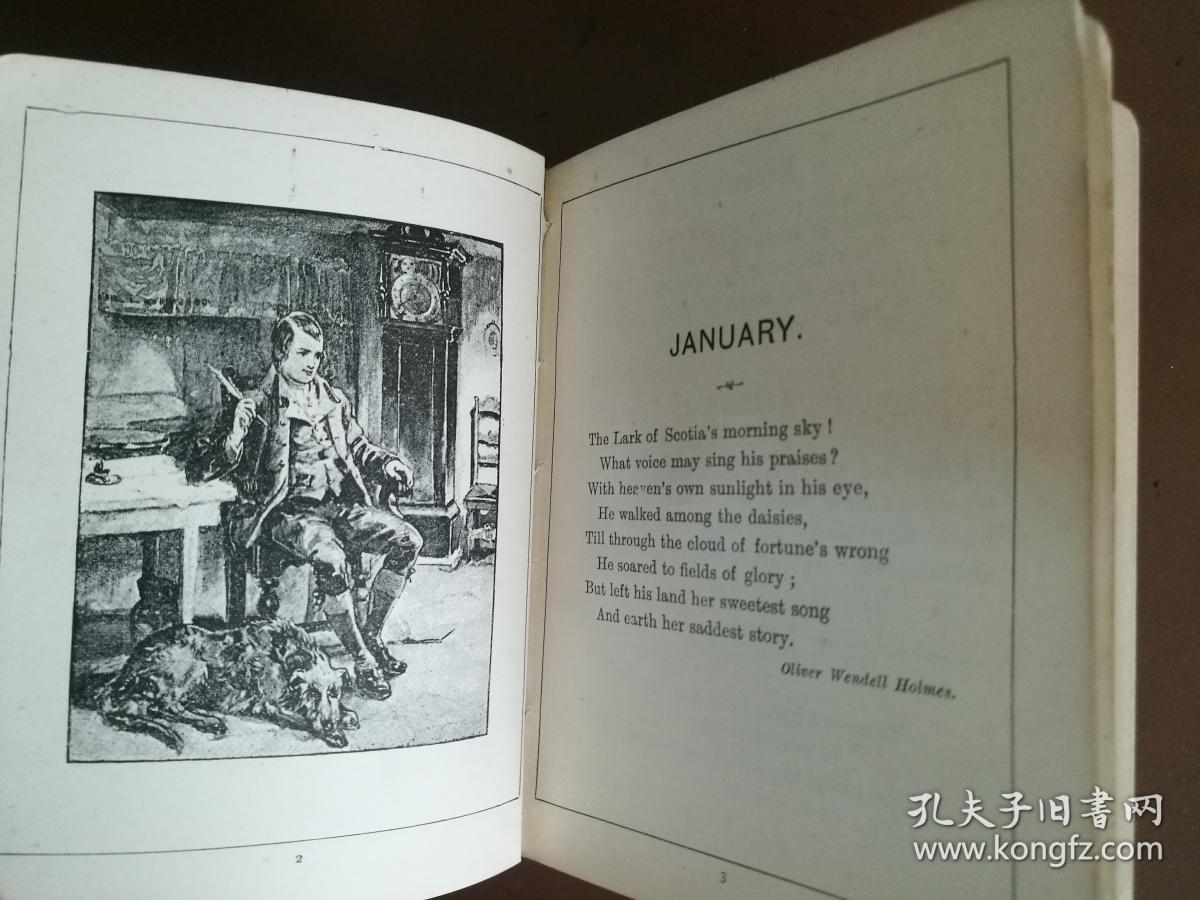 绘图生日书——选自罗伯特·彭斯的诗歌和书信(1893年英文原版书,皮
