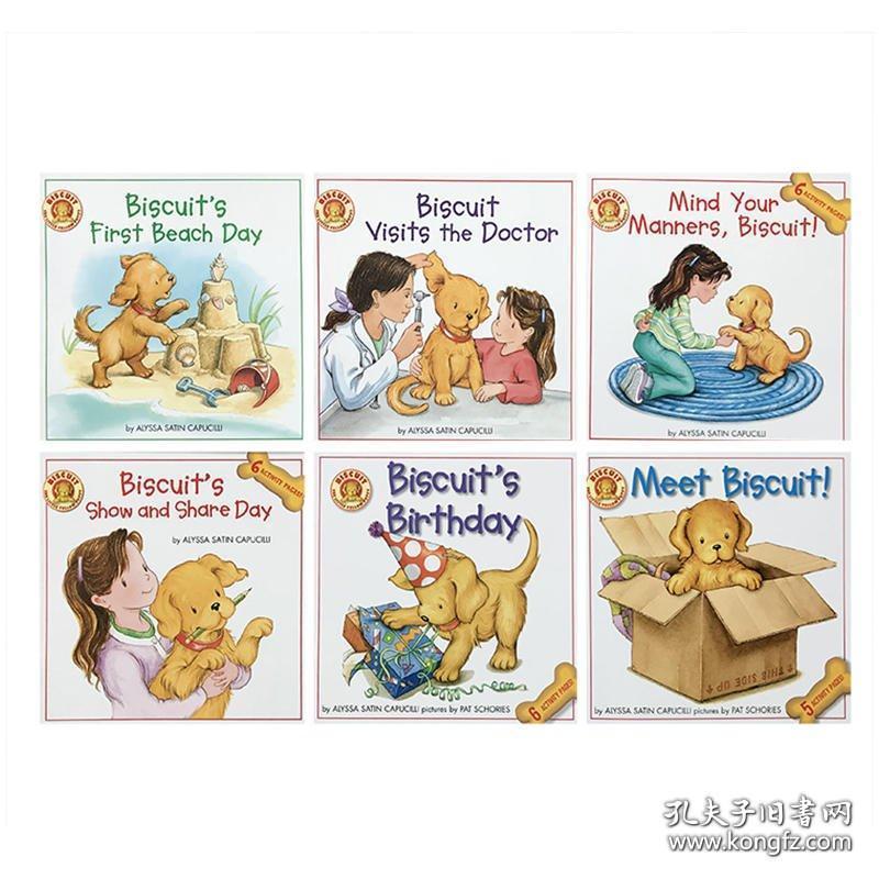 原版绘本 biscuit take-along 6 book box set 小饼干狗6册故事图画书