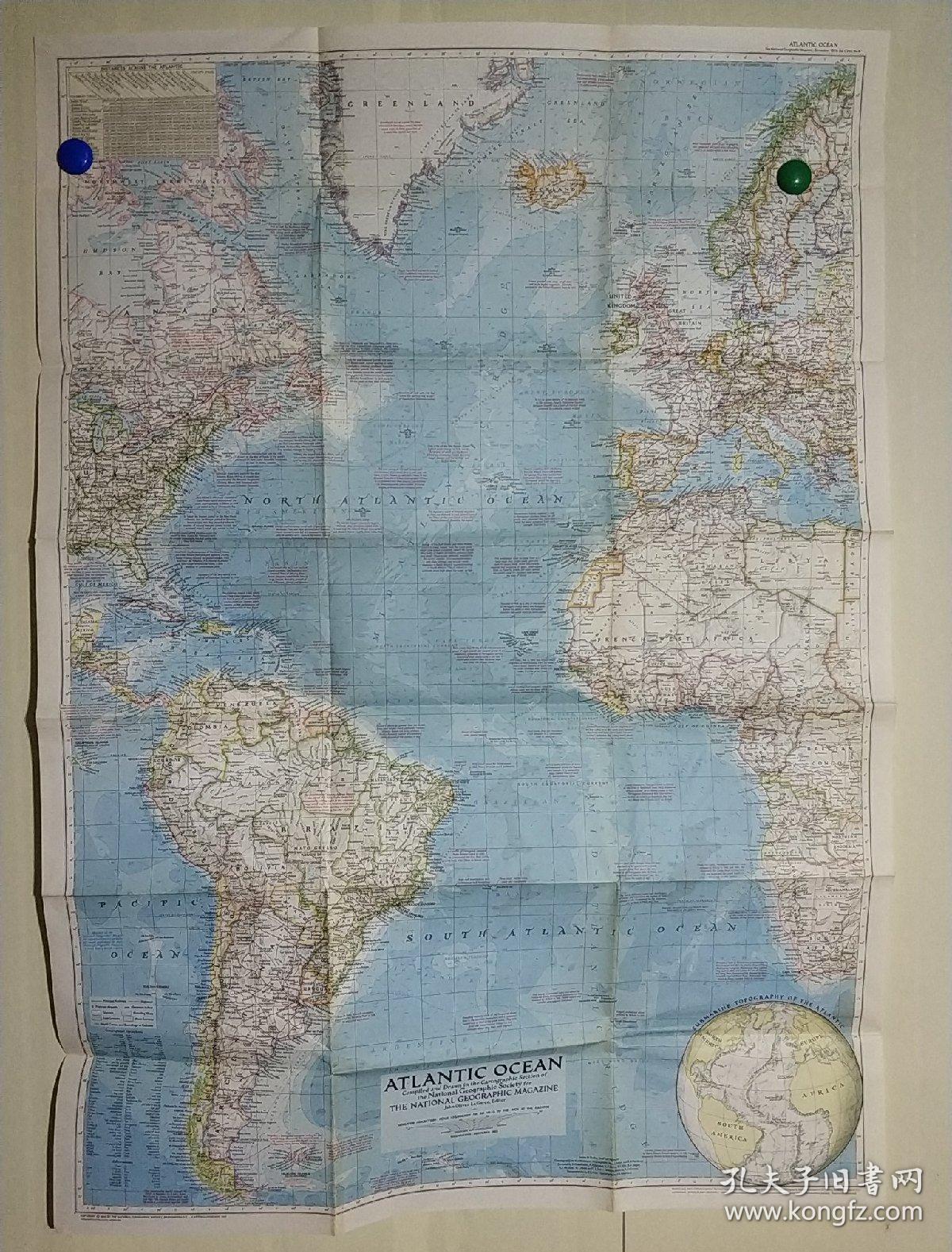 atlanticoceanroad,antarcticocean nationalgeographic国家地理杂志地图系列之1955年12月atlanticocean