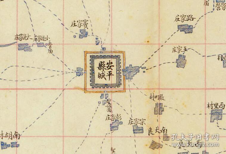 1902年河北安平县老地图,安平县地图,河北老地图.