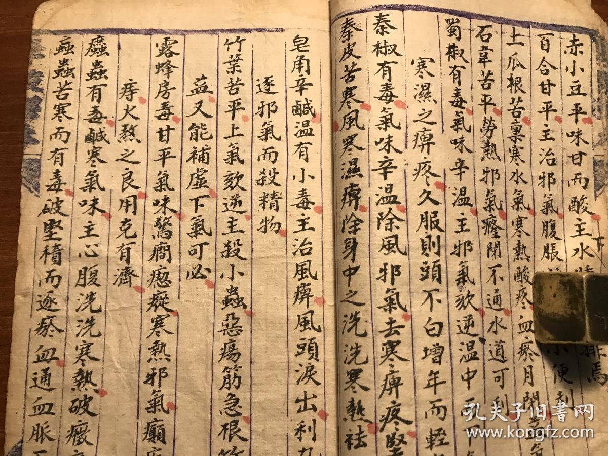 精品中医手抄中医药古籍医书抄本: 清或民国精美抄本《神农本草》
