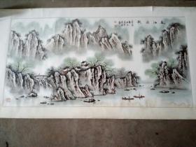 韩希山山水画一幅（画心尺寸133×67厘米）