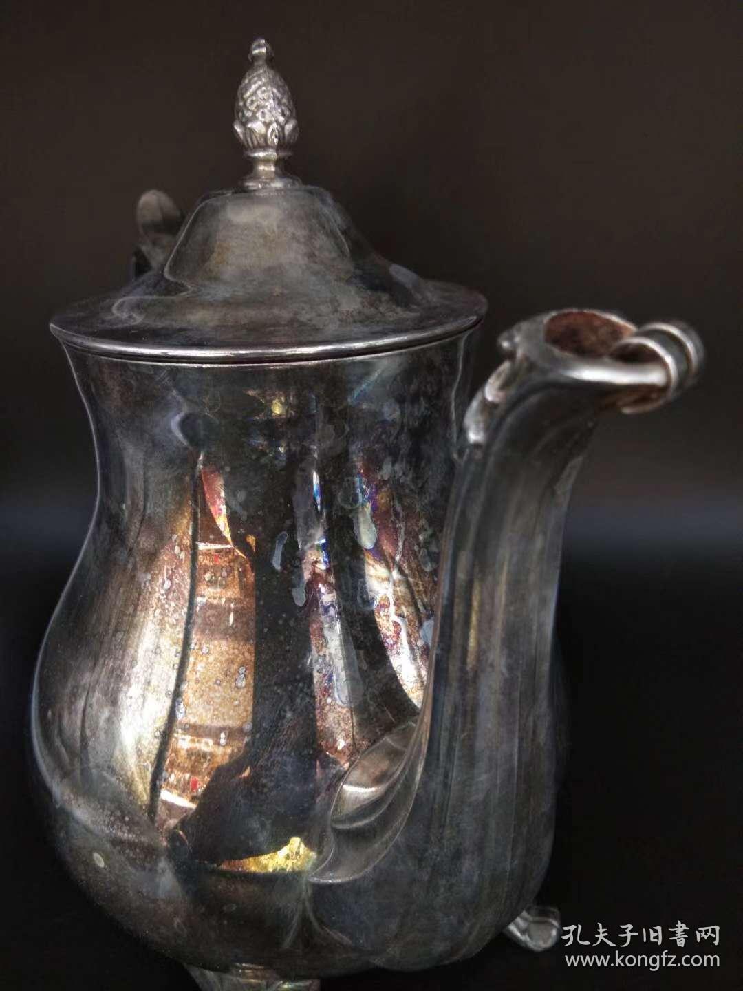 西洋 欧洲古董 餐具 茶具 镀银 茶壶 咖啡壶 一对 i.