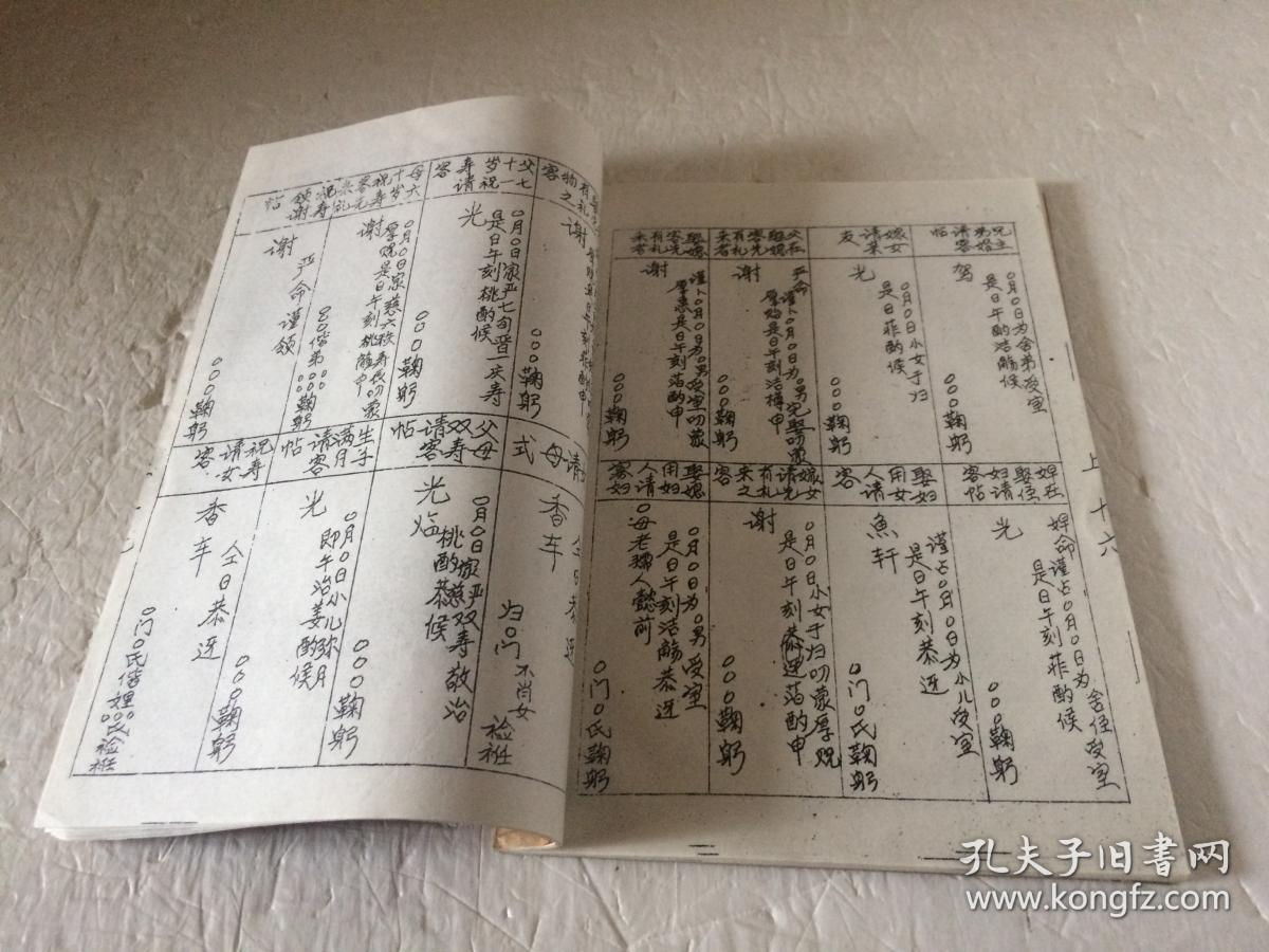 贴式【上下两集全 分别为红事礼仪 和白事礼仪 油印本